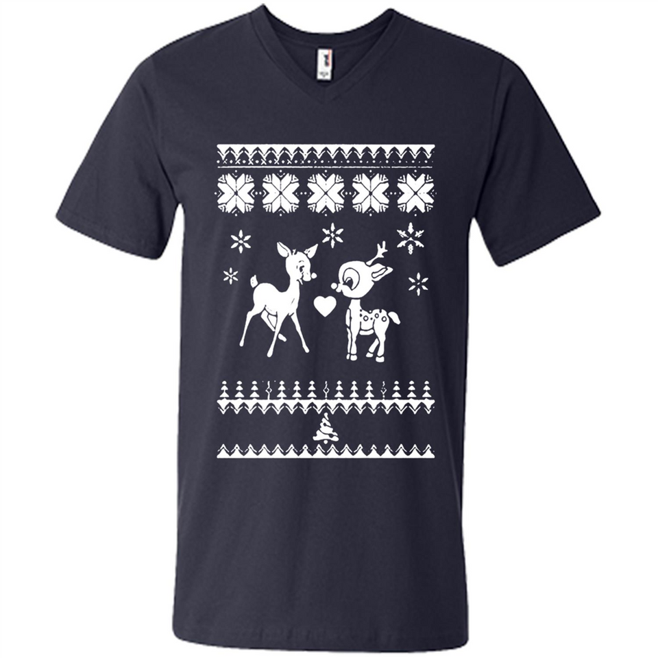 Rudolph and Clarice Ugly Christmas Sweater - Men's V-Neck