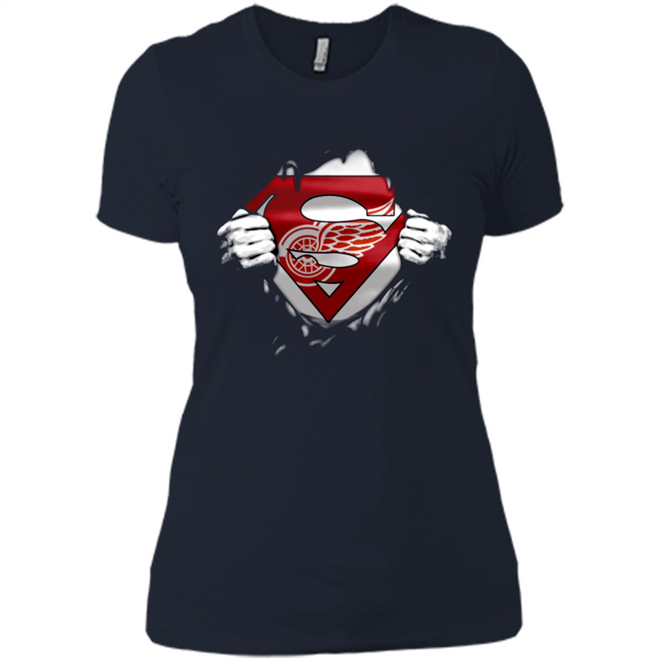 Detroit Red Wings And Superman Fans - Ladies' Boyfriend T-Shirt