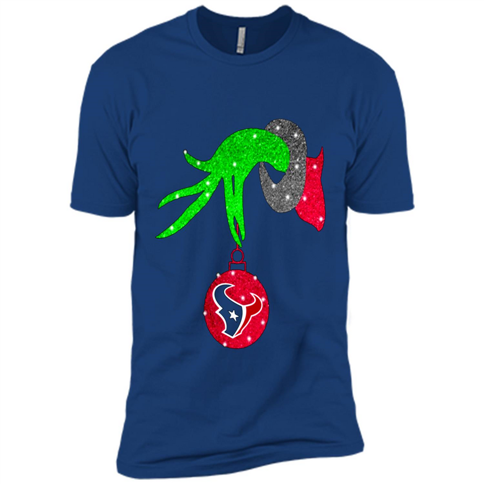 GRINCH HAND HOLDING HOUSTON TEXANS GLITTER CHRISTMAS PINGPONG