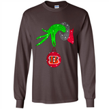 GRINCH HAND HOLDING CINCINNATI BENGALS GLITTER CHRISTMAS PINGPONG