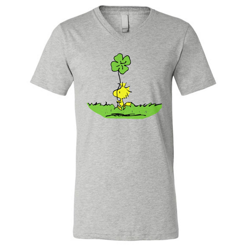 Snoopy Woodstock Shamrock - Canvas Unisex V-Neck