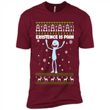 Mr Meeseeks Xistence Is Pain Ugly Christmas - Premium Short Sleeve T-Shirt