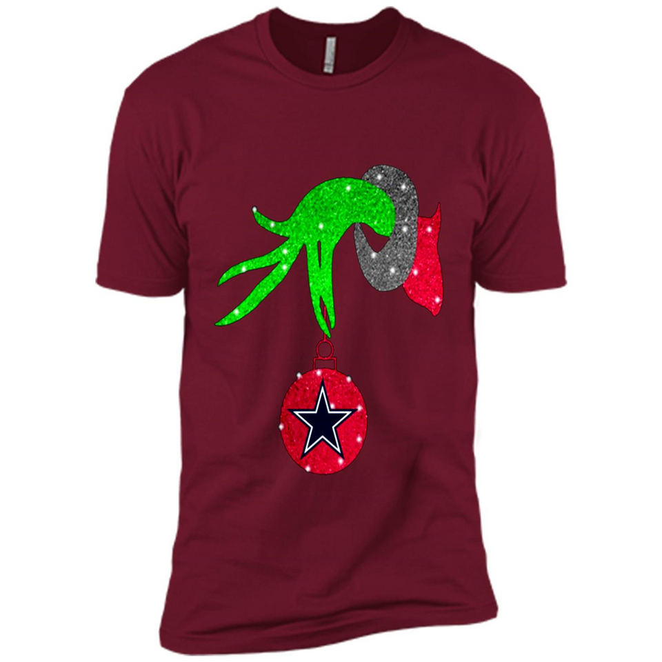 GRINCH HAND HOLDING DALLAS COWBOYS GLITTER CHRISTMAS PINGPONG