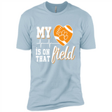 Clemson Tiger Paw Football My Heart is on that Field - Premium Short Sleeve T-Shirt