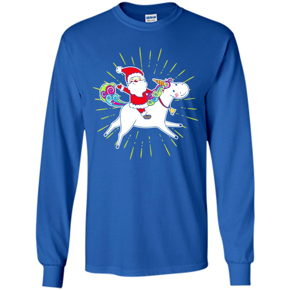 Unicorn And Santa Christmas - Long Sleeve T-Shirt