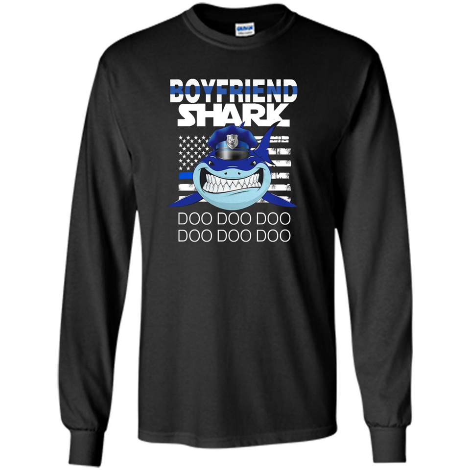Police boyfriend Shark Blue Line Tee