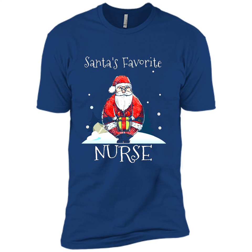 Funny Christmas Nurse Shirt, Santa_s Favorite Nurse - Premium Short Sleeve T-Shirt