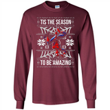 Marvel Spider Man Tis The Season To Be Amazing Ugly Christmas Mug PINGPONG - Long Sleeve T-Shirt
