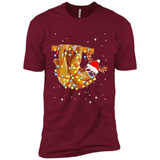 Christmas Lights Sloth Wearing Santa Hat Funny Xmas - Premium Short Sleeve T-Shirt