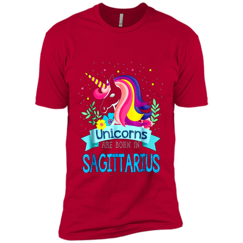 Unicorns are born in Sagittarius Birthday Rainbow Custom Ultra Cotton