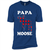 Papa Moose Funny Christmas Plaid Buffalo T-Shirt - Premium Short Sleeve T-Shirt