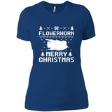 Flowerhorn Christmas T-shirt, Ugly Christmas Sweater - Ladies' Boyfriend T-Shirt