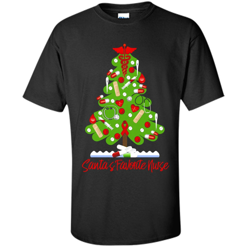 Santa's Favorite Nurse Christmas Tee