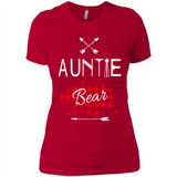 Aunt Shirt Buffalo Plaid Family Camp Bear Tee - Ladies' Boyfriend T-Shirt