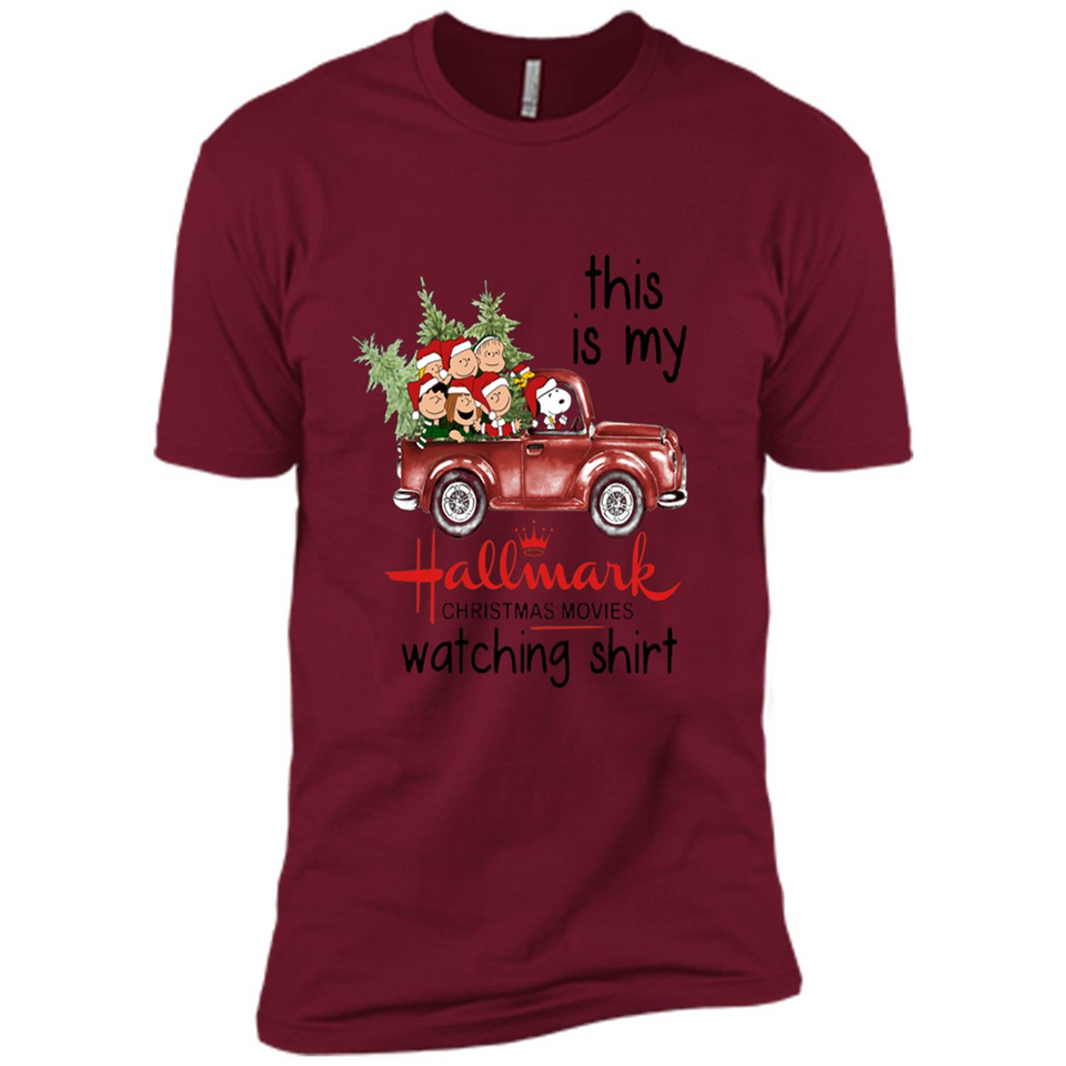 Snoopy This Is My Hallmark Christmas Movies Watching T-Shirt - Premium Short Sleeve T-Shirt