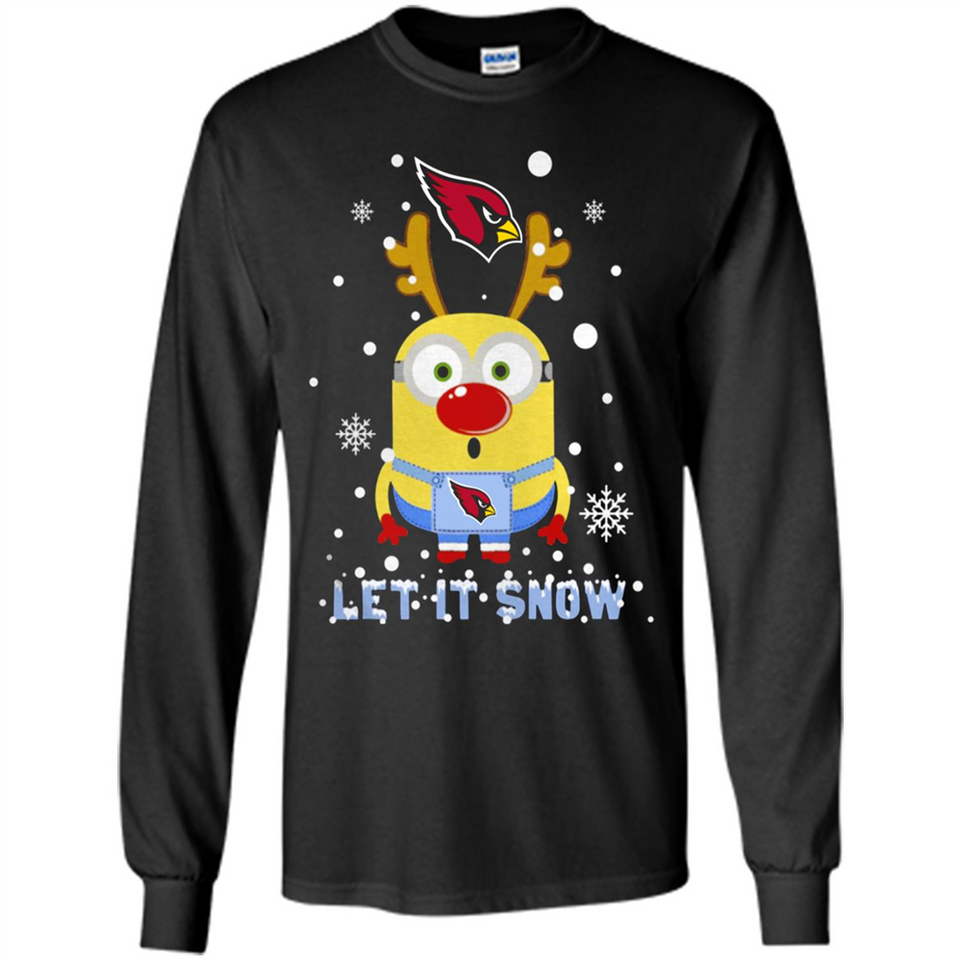 Minion Arizona Cardinals Ugly Christmas Sweater Let it Snow - Long Sleeve T-Shirt