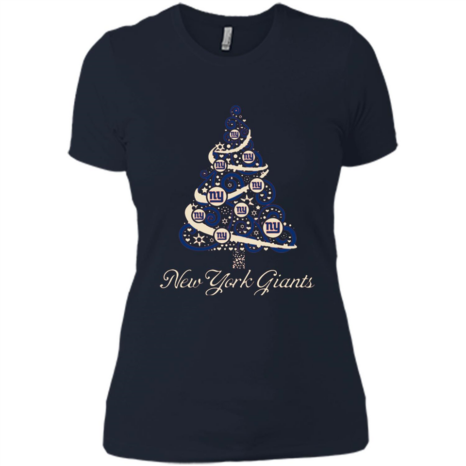 New York Giants NFL Football Team Logo Christmas Tree T-Shirt - Ladies' Boyfriend T-Shirt