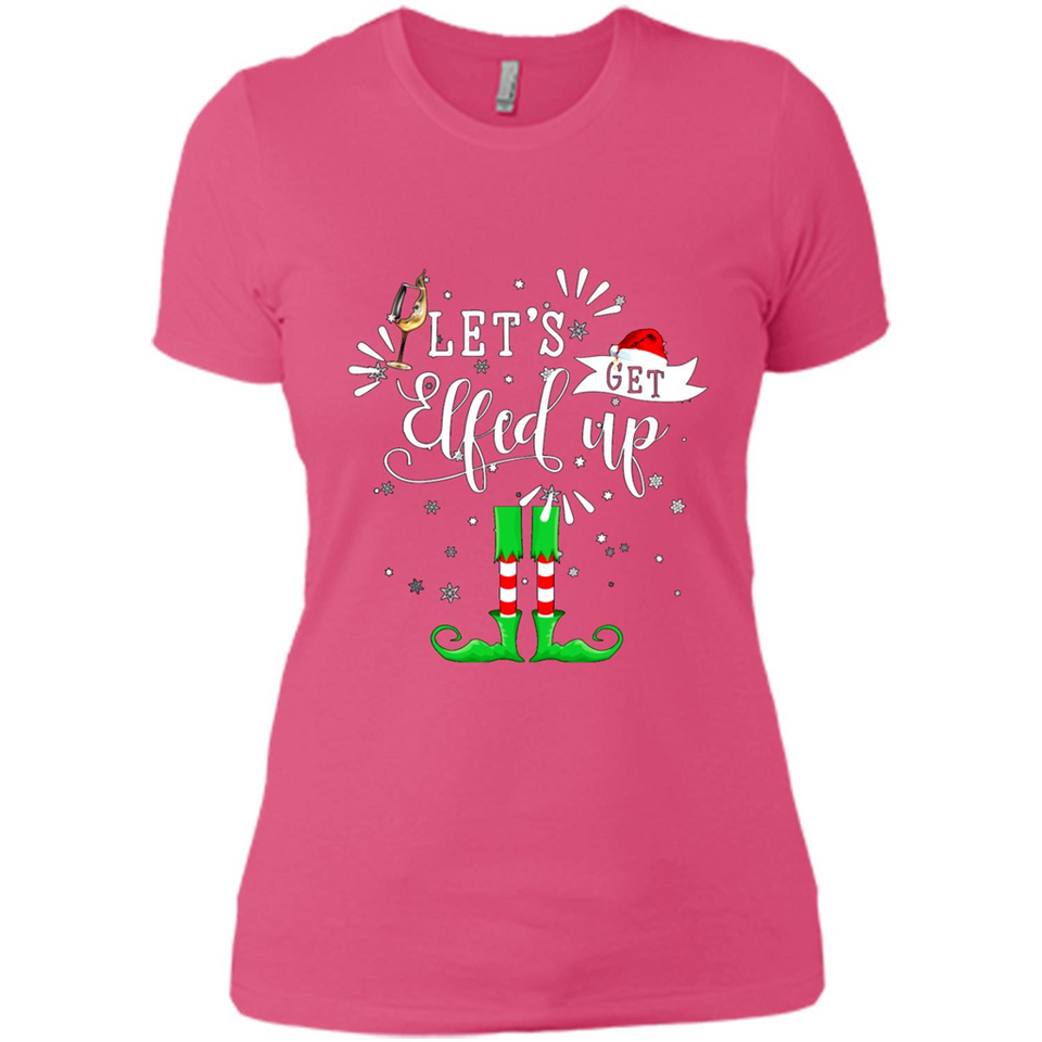 Let's Get Elfed Up Funny Drinking Wine Christmas Elf PINGPONG