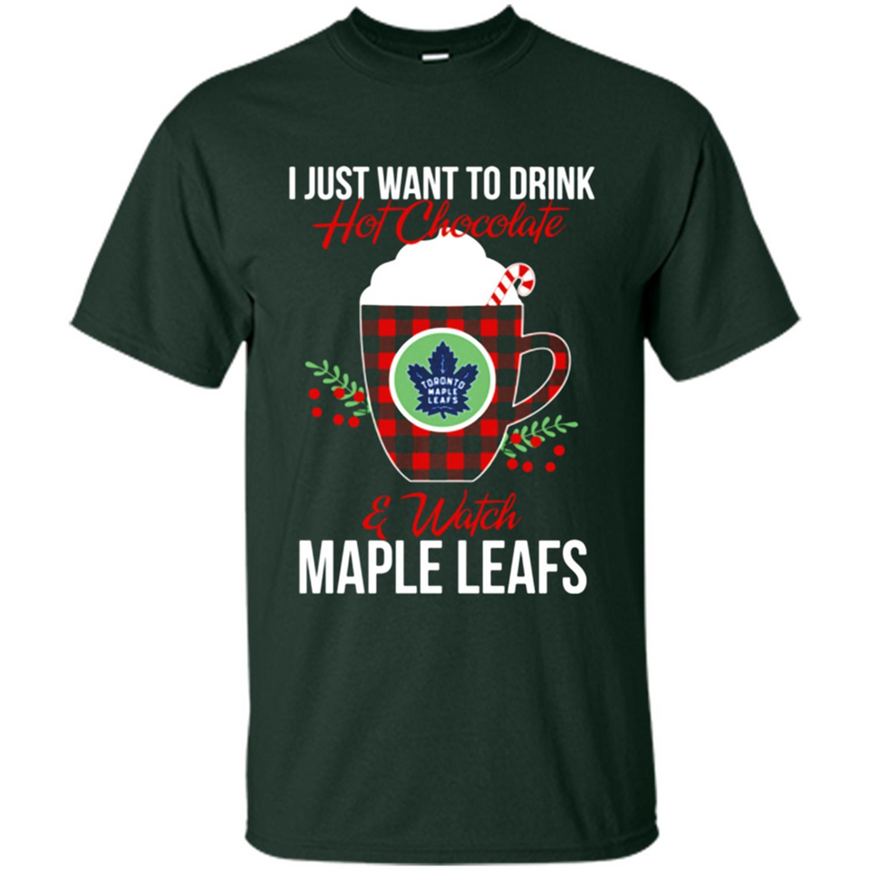 I Just Want To Drink Hot Chocolate & Watch Toronto Maple Leafs Ugly Christmas Sweater PINGPONG