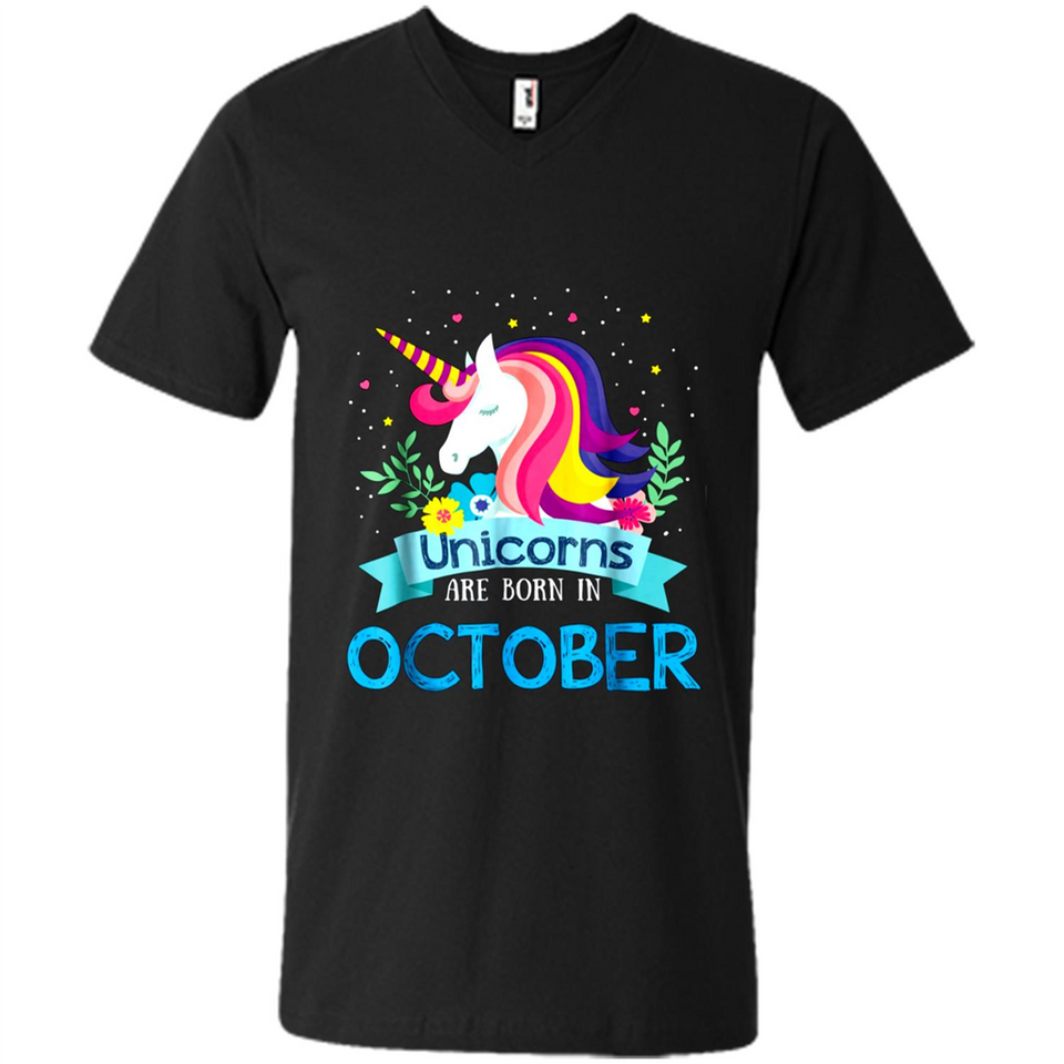 Unicorns are born in October Birthday Rainbow Gift Ladies Custom