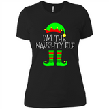 Matching Family Christmas Shirt Funny I'm The Naughty Elf Black mugs PINGPONG - Ladies' Boyfriend T-Shirt