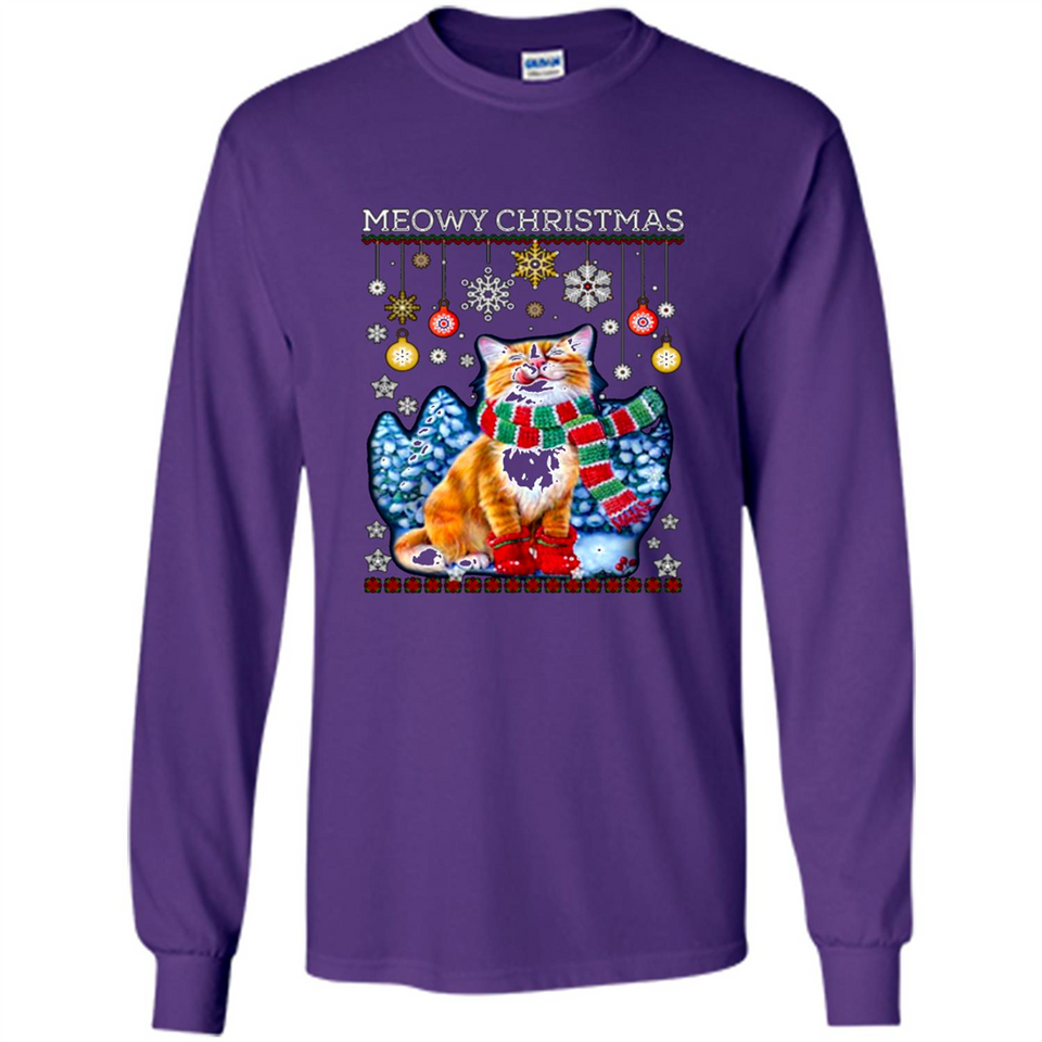 Meowy Christmas Ugly Funny Cats Lover PINGPONG