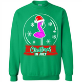 Christmas In July Flamingo Snow Globe Santa Hat - Sweatshirt