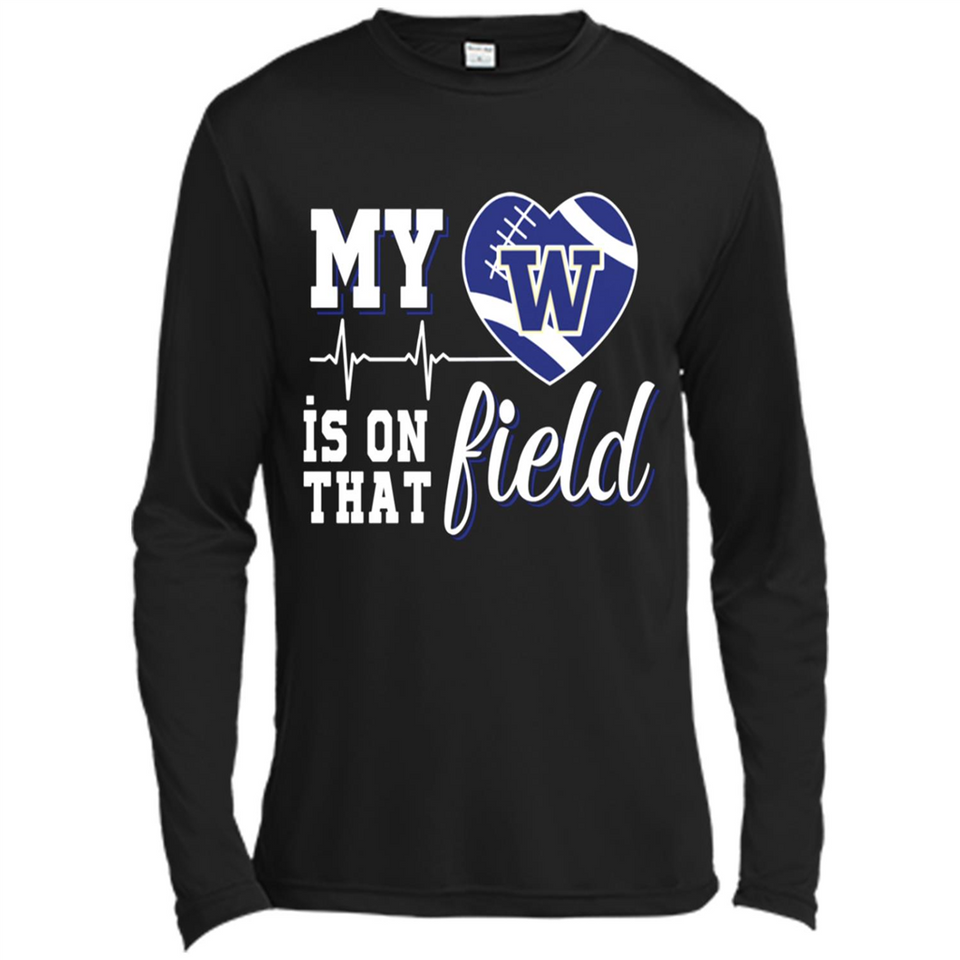 Washington Huskies Football My Heart is on that Field - Canvas Long Sleeve T-Shirt