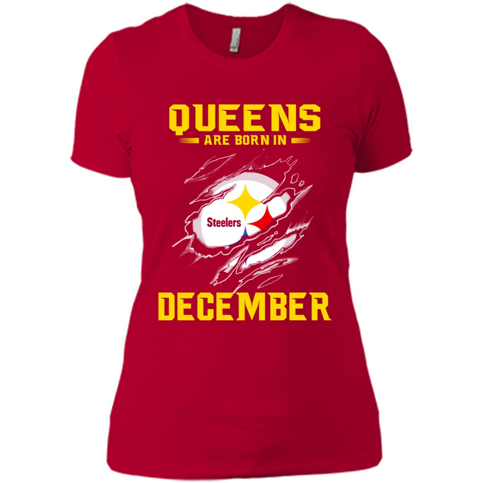Queens Are Born In December - Pittsburgh Steelers Football - Ladies' Boyfriend T-Shirt
