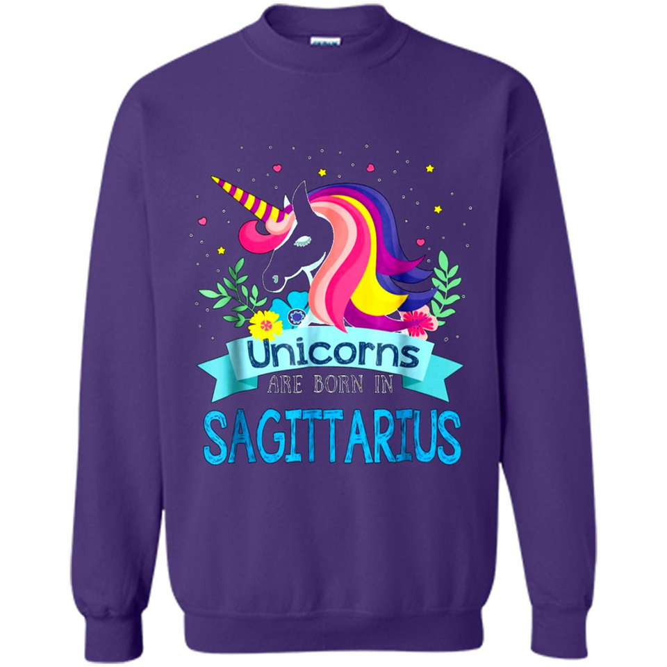 Unicorns are born in Sagittarius Birthday Rainbow Custom Ultra Cotton