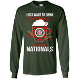 I Just Want To Drink Hot Chocolate & Watch Washington Nationals Ugly Christmas Sweater PINGPONG