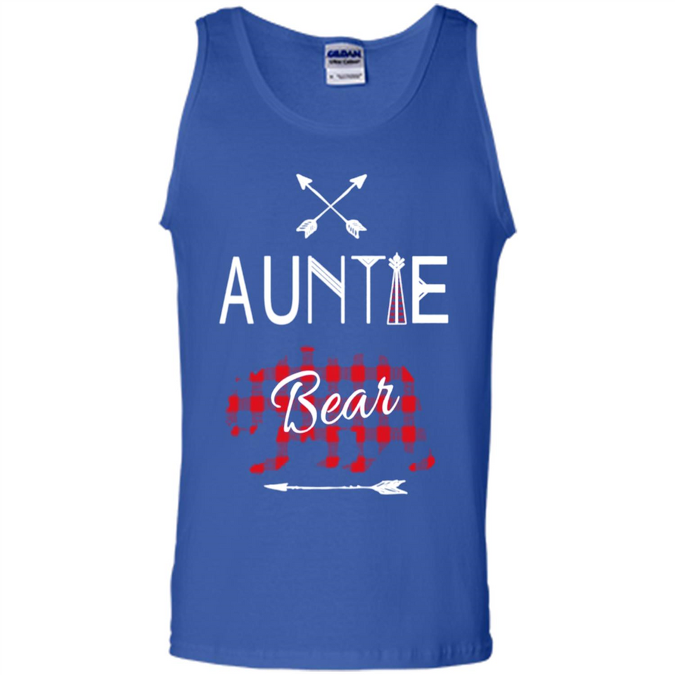 Aunt Shirt Buffalo Plaid Family Camp Bear Tee - Tank Top