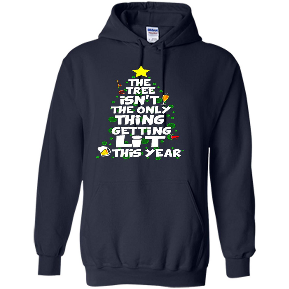 Funny Christmas Tree Drinking Sweatshirt Adult Boozy Festive - Hoodie
