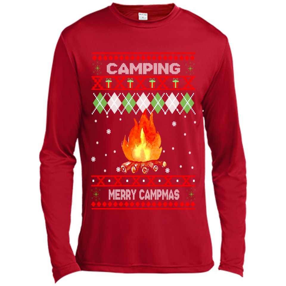 Merry Campmas Ugly Christmas - Canvas Long Sleeve T-Shirt