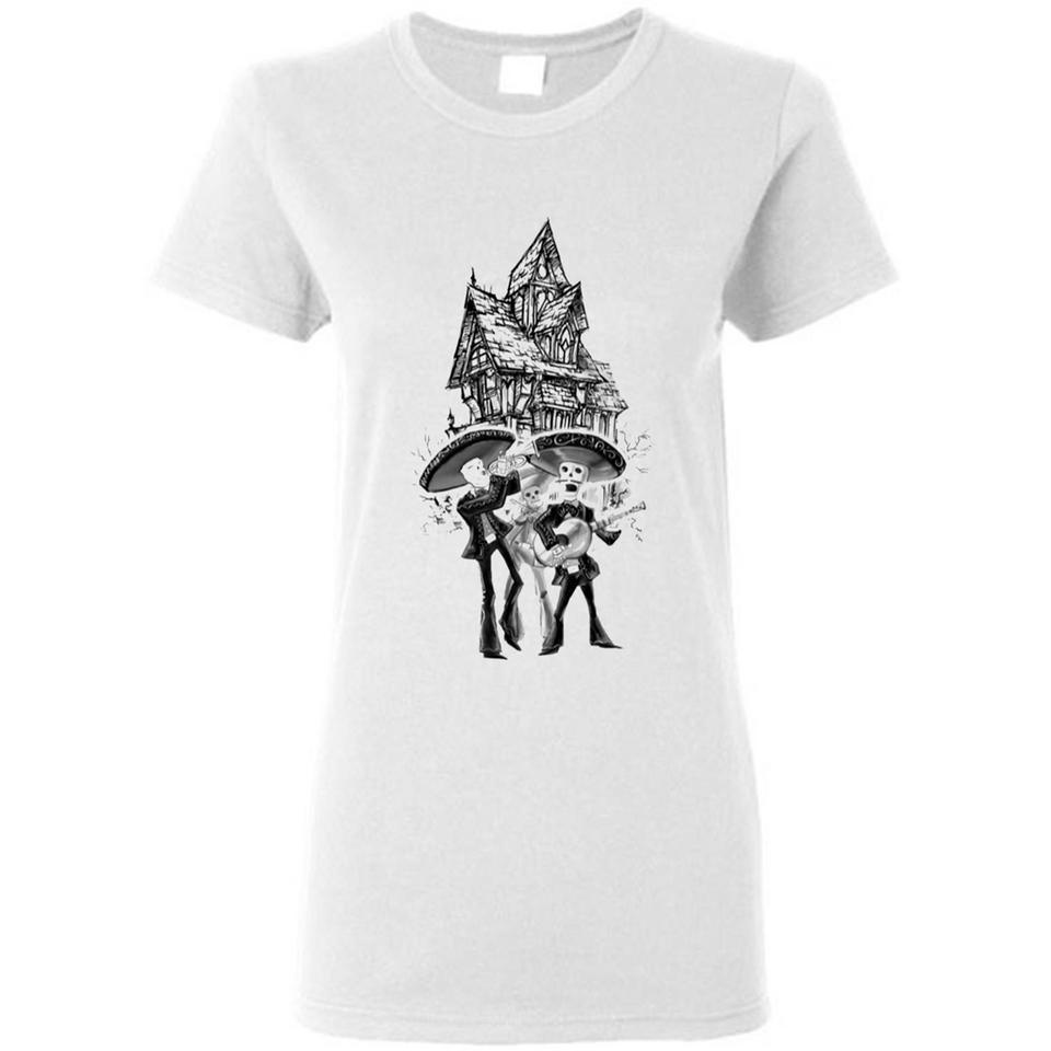 Mariachi Skeleton Shirt Dia De Los Muertos Tequila - Ladies Short-Sleeve