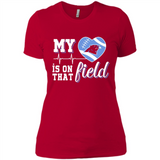 Carolina Panthers Football My Heart is on that Field - Ladies' Boyfriend T-Shirt