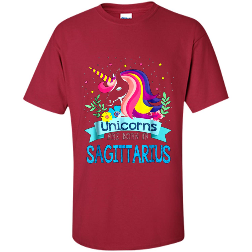 Unicorns are born in Sagittarius Birthday Rainbow Custom Ultra Cotton