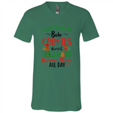I just Want to bake Cookies and watch Hallmark Christmas movies White T-Shirt - Canvas Unisex V-Neck
