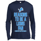 Reasons to be a Detroit Lions Fan Complete List on Back - Canvas Long Sleeve T-Shirt