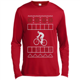 Christmas Ugly Sweater Cycling - Ugly Christmas Sweater - Canvas Long Sleeve T-Shirt