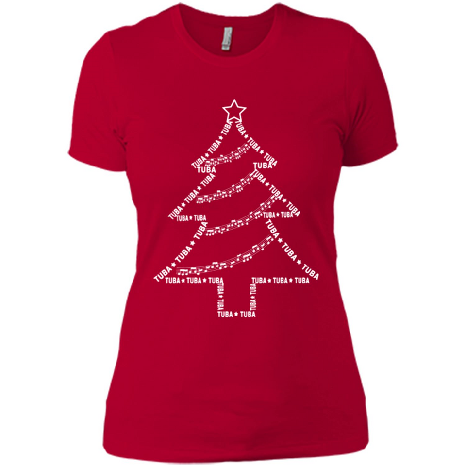 Tuba Text Christmas Tree Musical Instrument Holiday 1