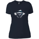 Charlotte Hornets And Superman Fans - Ladies' Boyfriend T-Shirt