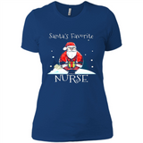 Funny Christmas Nurse Shirt, Santa_s Favorite Nurse - Ladies' Boyfriend T-Shirt