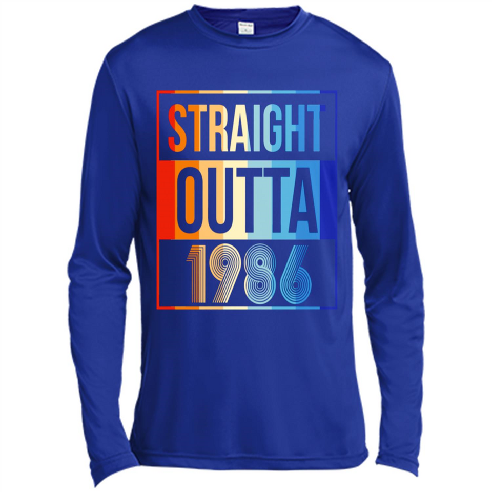 Retro Straight Outta 1986 32 Years Old - Canvas Long Sleeve T-Shirt