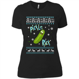 Rick and Morty Pickle Rick Ugly Christmas Sweater - Ladies' Boyfriend T-Shirt