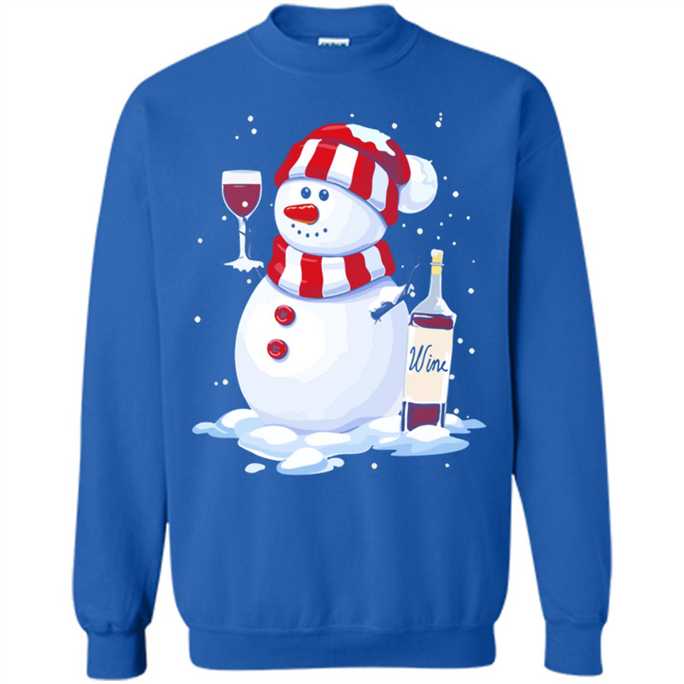 Cute Snowman drink Red Wine Christmas - Sweatshirt