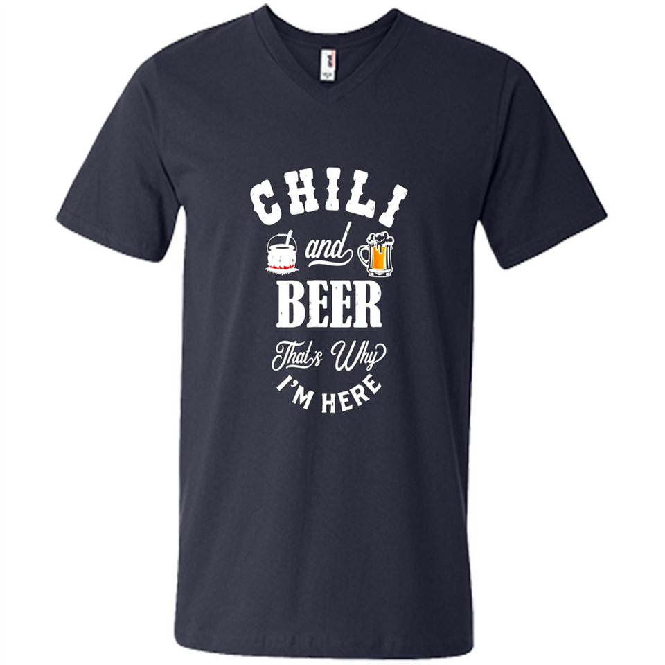 Chili Cookoff Funny T-shirt Chili And Beer - Men's V-Neck