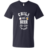 Chili Cookoff Funny T-shirt Chili And Beer - Men's V-Neck