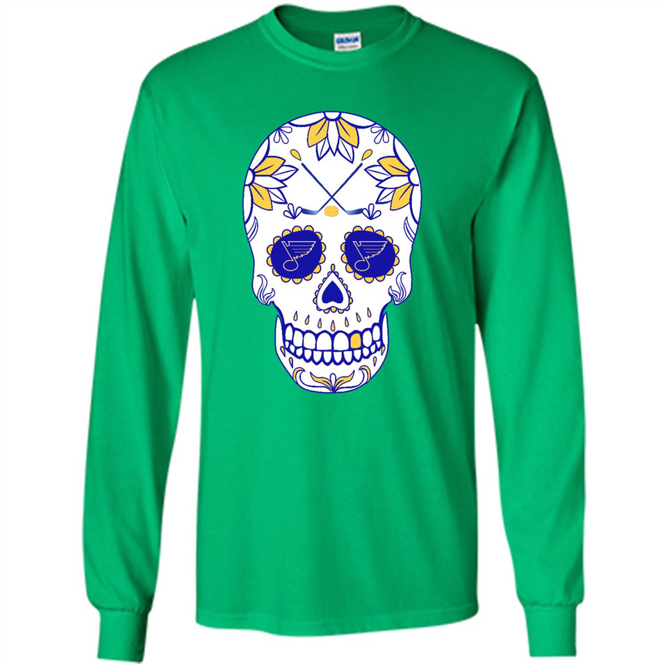 St. Louis Blues Hockey Sugar Skull Day of the Dead