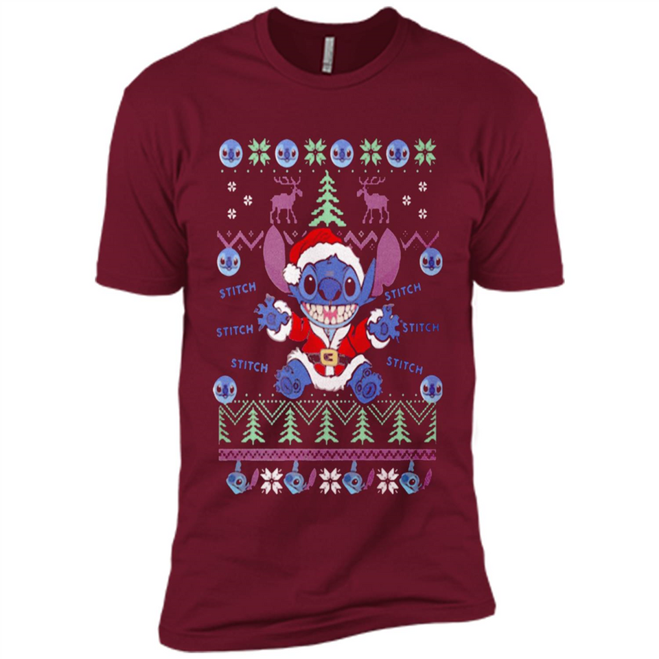 Stitch ugly christmas sweater - Premium Short Sleeve T-Shirt